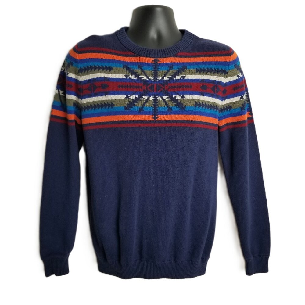 Mossimo Supply Co Aztec Geometric Crew Neck Sweater Mens Medium Vintage Cotton